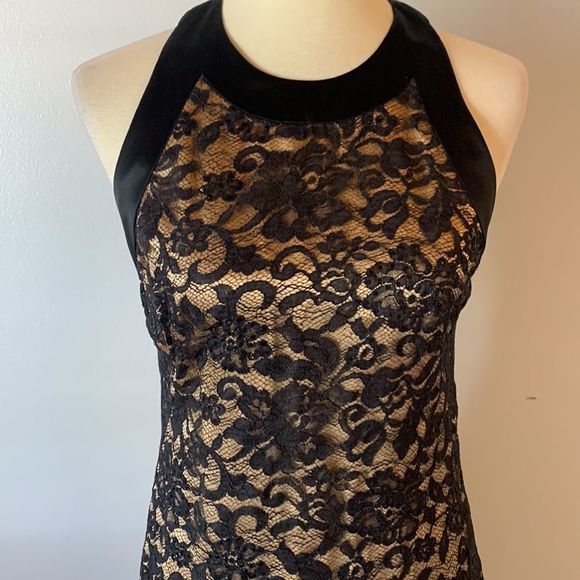 [Badgley Mischka] Black Lace Sleeveless Dress - Size 4 - Picture 2 of 7